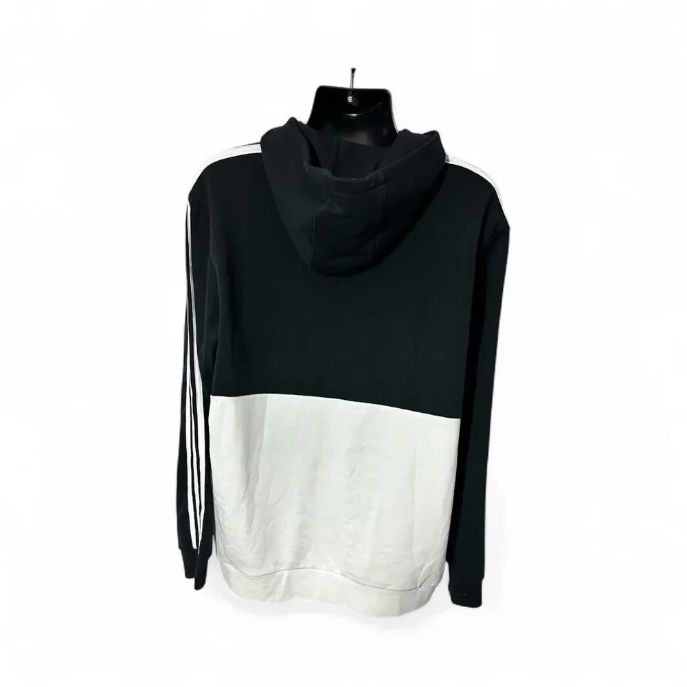 Adidas Big Spellout Colorblock Black & White Pullover Hoodie Sweatshirt 2XL NWT - Picture 4 of 10